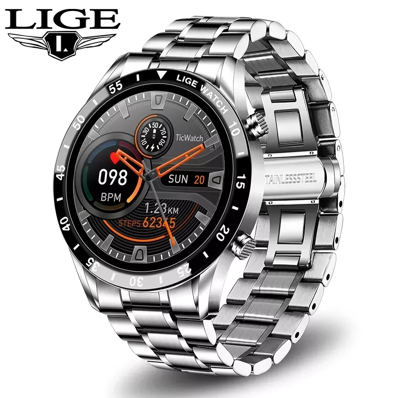 

LIGE 2022 New Fashion Smartwatch Bluetooth Call Sport Men's Watch Heart Rate Monitoring Music Control Waterproof Smart Watch