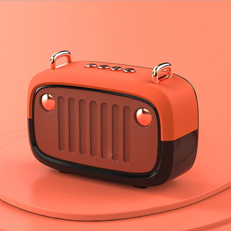 

Портативный мини-динамик, милая крутая Беспроводная Bluetooth-Колонка V5.0 в винтажном стиле с поддержкой TF-карты/U-диска/FM-сабвуфера