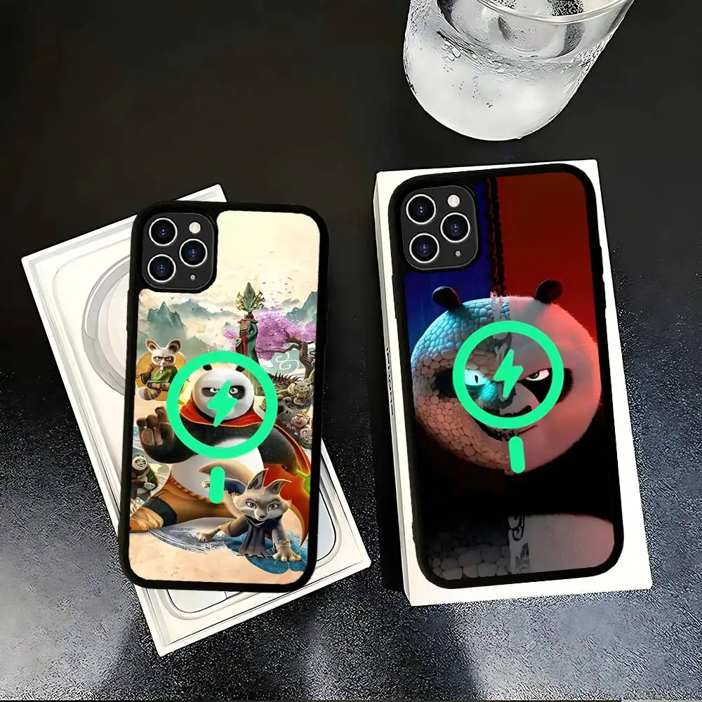 Фото Чехол для телефона K-Kung-Fu P-Panda Cool для iPhone 17 Air 16 E 15 14 13 12 11 Pro Max Plus, противоударный, из ТПУ, с поддержкой MagSafe №5