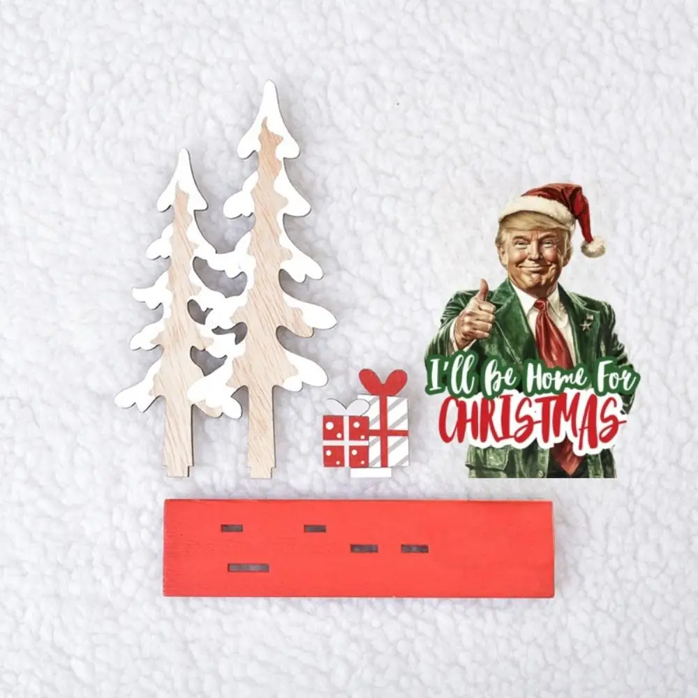 Новый деревянный президентский орнамент Трампа многоцветный мультяшный 3D кулон