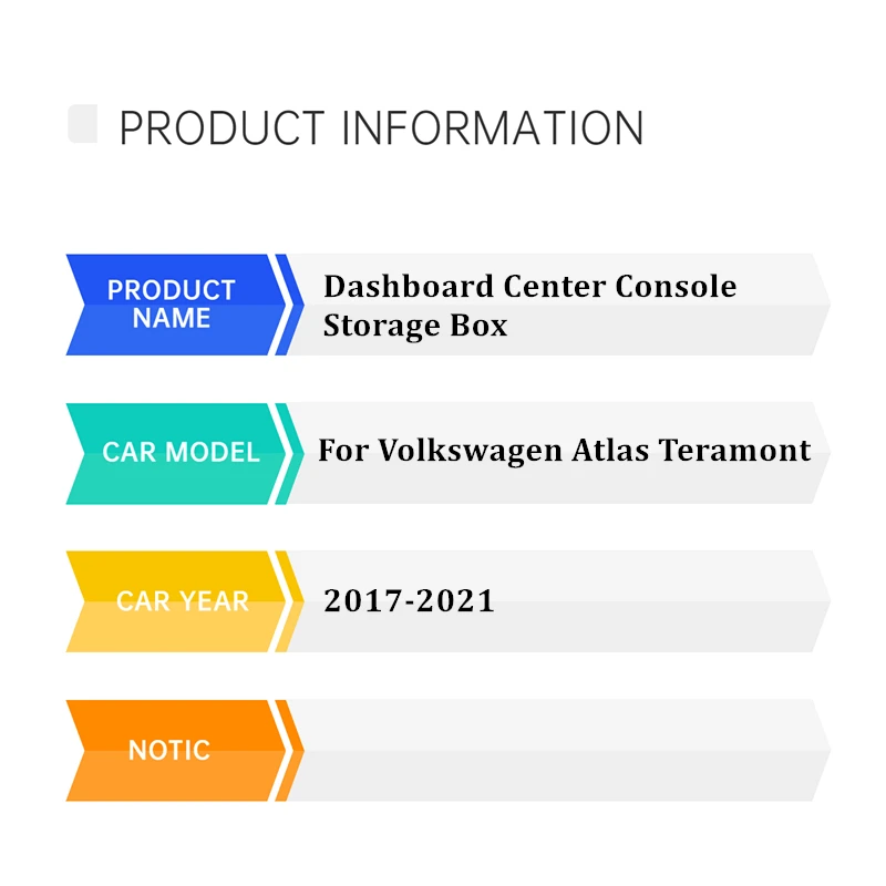 Фото Для Volkswagen VW Teramont Atlas 2017-2021 2022 2023, контейнер для центральной консоли, ящик для хранения, ремонтный держатель, лоток для автомобиля, укладка, уборка №2