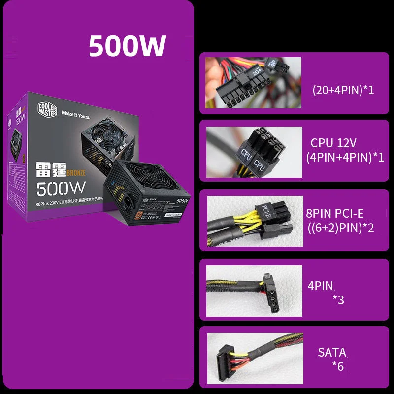 Master 500w 550w 600w 650w 700w 750w Power Supply Mpe-5501-acabw