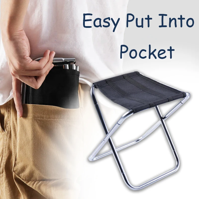 Складной небольшой стул портативная уличная скамейка ультралегкий складной для