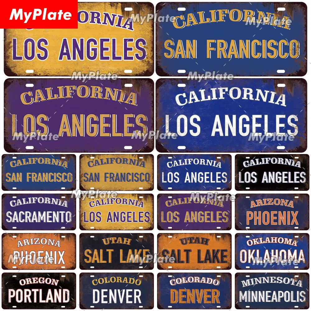 [MyPlate] винтажная Американская модель табличка с государственными лицензиями
