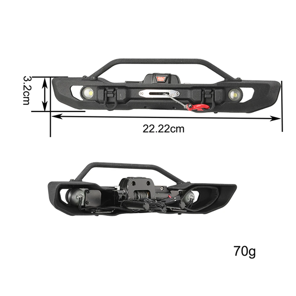 

10th Anniversary Front Bumper Kit Composite Front Bumper Wide Version for 1/10 AXIAL SCX10 JEEP Trx-4 BRONCO