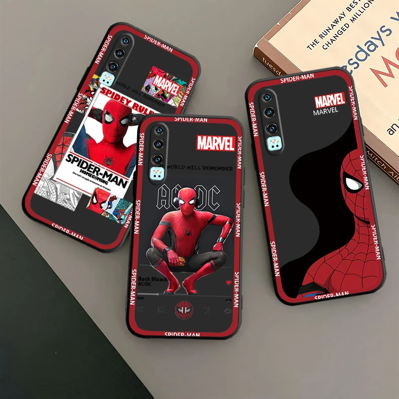 

Marvel spiderman comics Art Phone Case For Huawei P50 P40 P30 P20 Lite 5G Nova Plus 9 SE Pro 5T Y9S Y9 Prime Y6 Balck TPU
