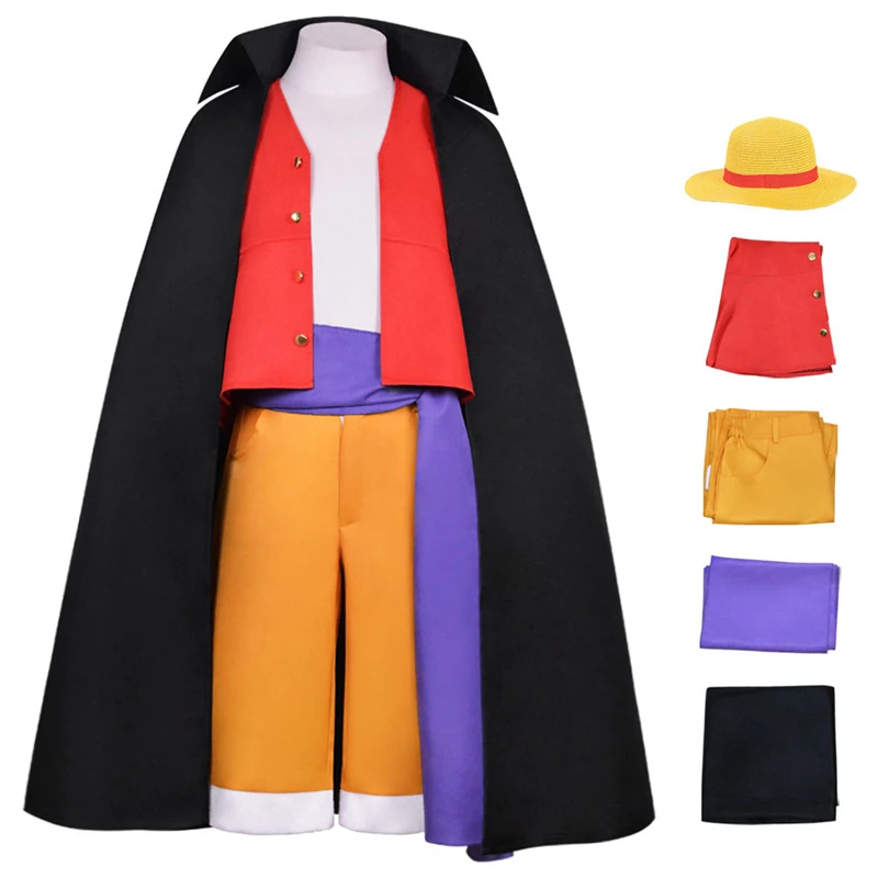 

Anime ONE PIECE Halloween Monkey D Luffy Kimono Captain Of The Straw Hat Pirates Anime Cosplay Costume Suit