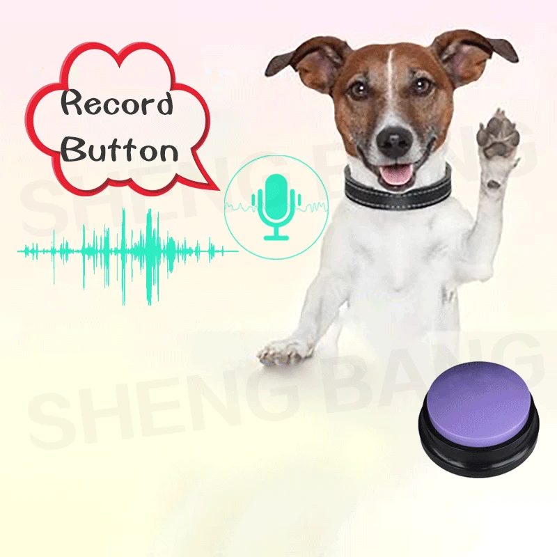 

4 шт., игрушка для собак, записываемая говорящая звуковая кнопка, интерактивный голос, кнопки для домашних животных, собак, чтобы говорить, от...