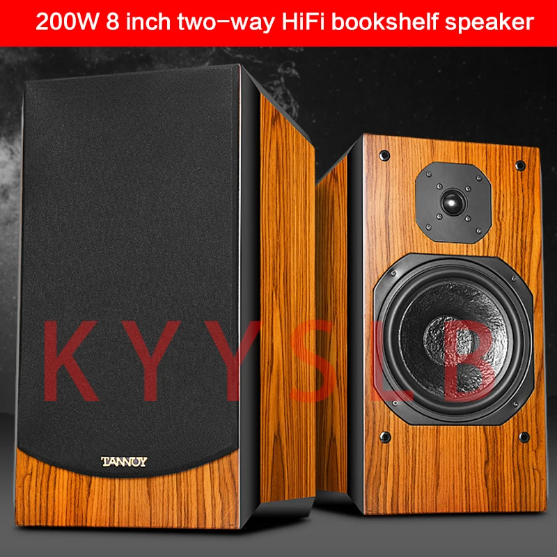 

200W 8-inch High-power HiFi Bookshelf Speakers Home Theater Fever Subwoofer Audio Monitor Desktop Front Speakers 8 Ohms