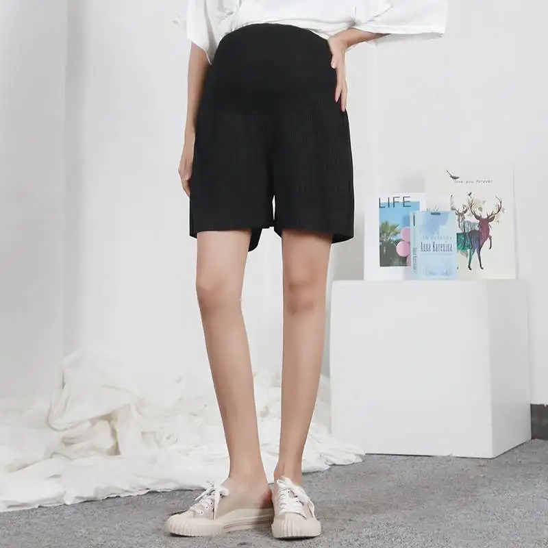 

Pregnant women's wide-leg shorts for summer 2023 BLACK