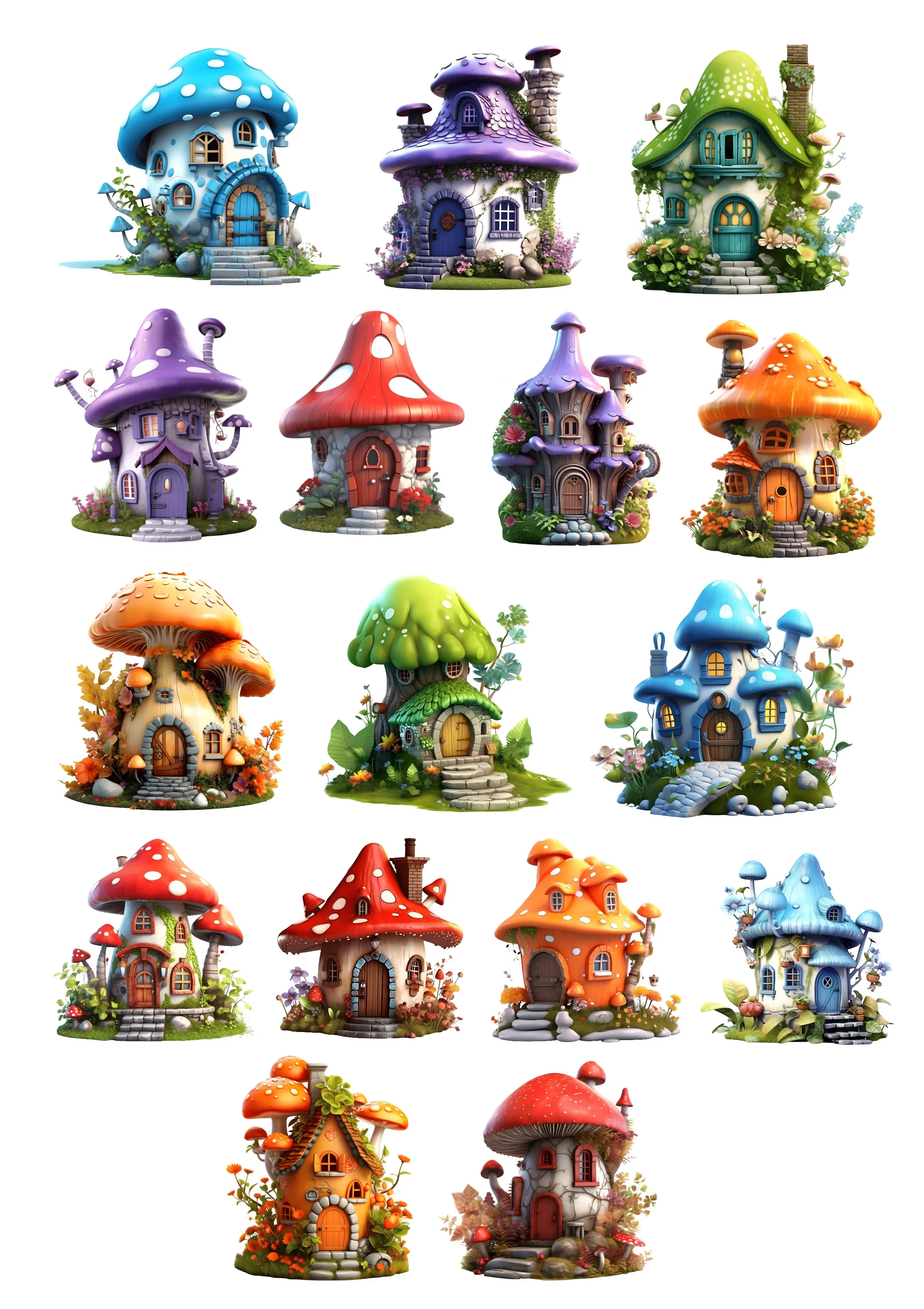 

Фэнтезийные наклейки с грибами BLINGIRD