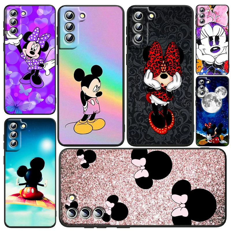 

Anime Mickey Minnie Disney Phone Case For Samsung Galaxy S23 S22 S21 S20 FE Ultra Pro Lite S10 S10E S9 Plus 5G Black Funda