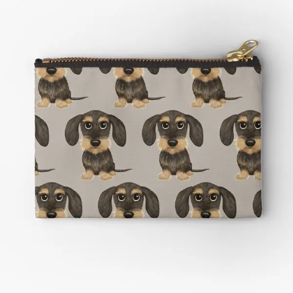 

Милые носки Wirehaired на молнии с рисунком таксы и проволоки, мужская и женская сумка, кошелек для ключей, денег, чистый карманный косметический