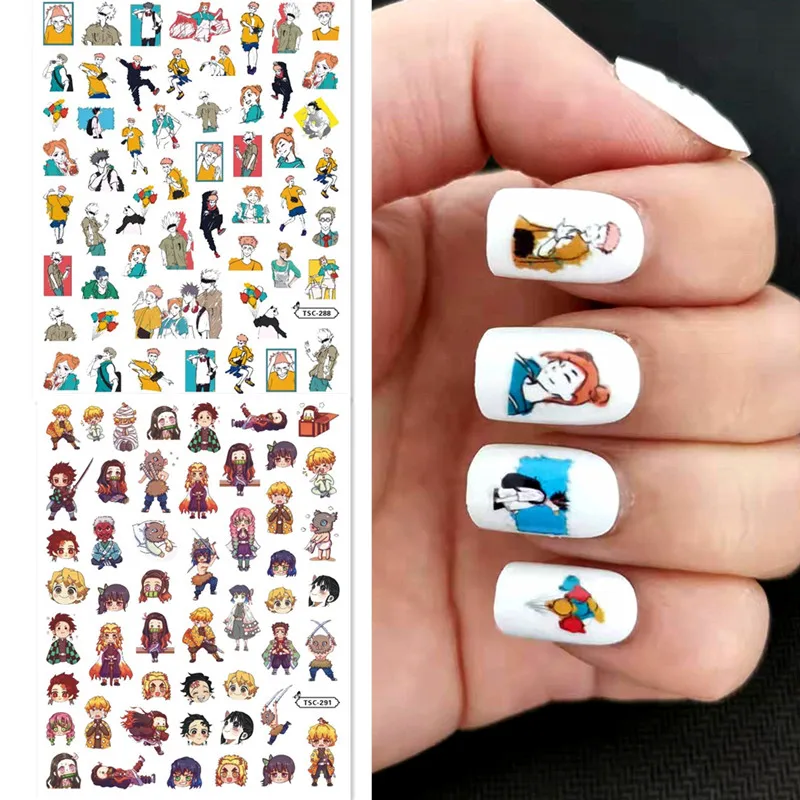 

Newest Japanese Anime 3D Design Nail Art Sticker Self Adhesive Back Glue Decal Slider DIY Decoration Tips TSC 288