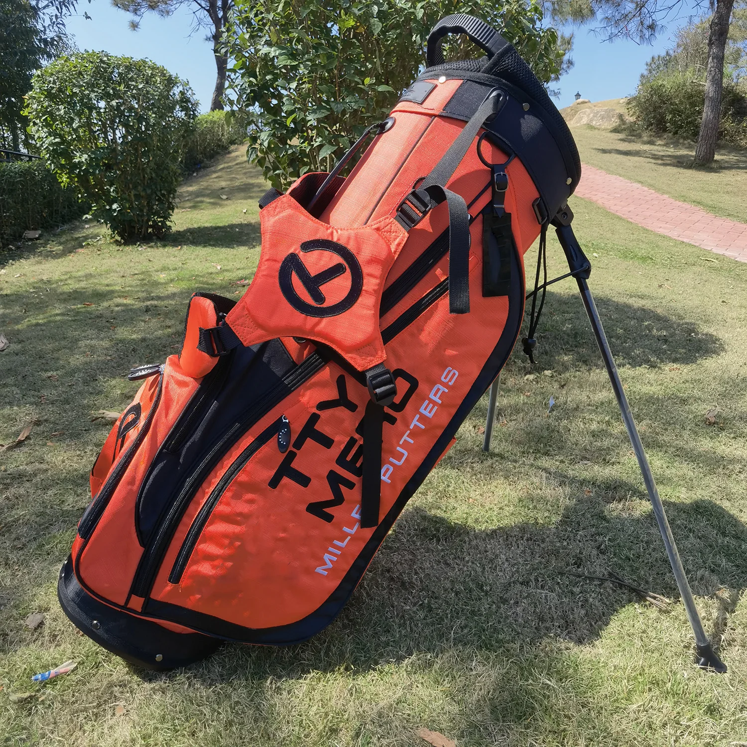 

Orange Golf Bag Blue Green Golf Club Bracket Bag Light Sport Caddy Package
