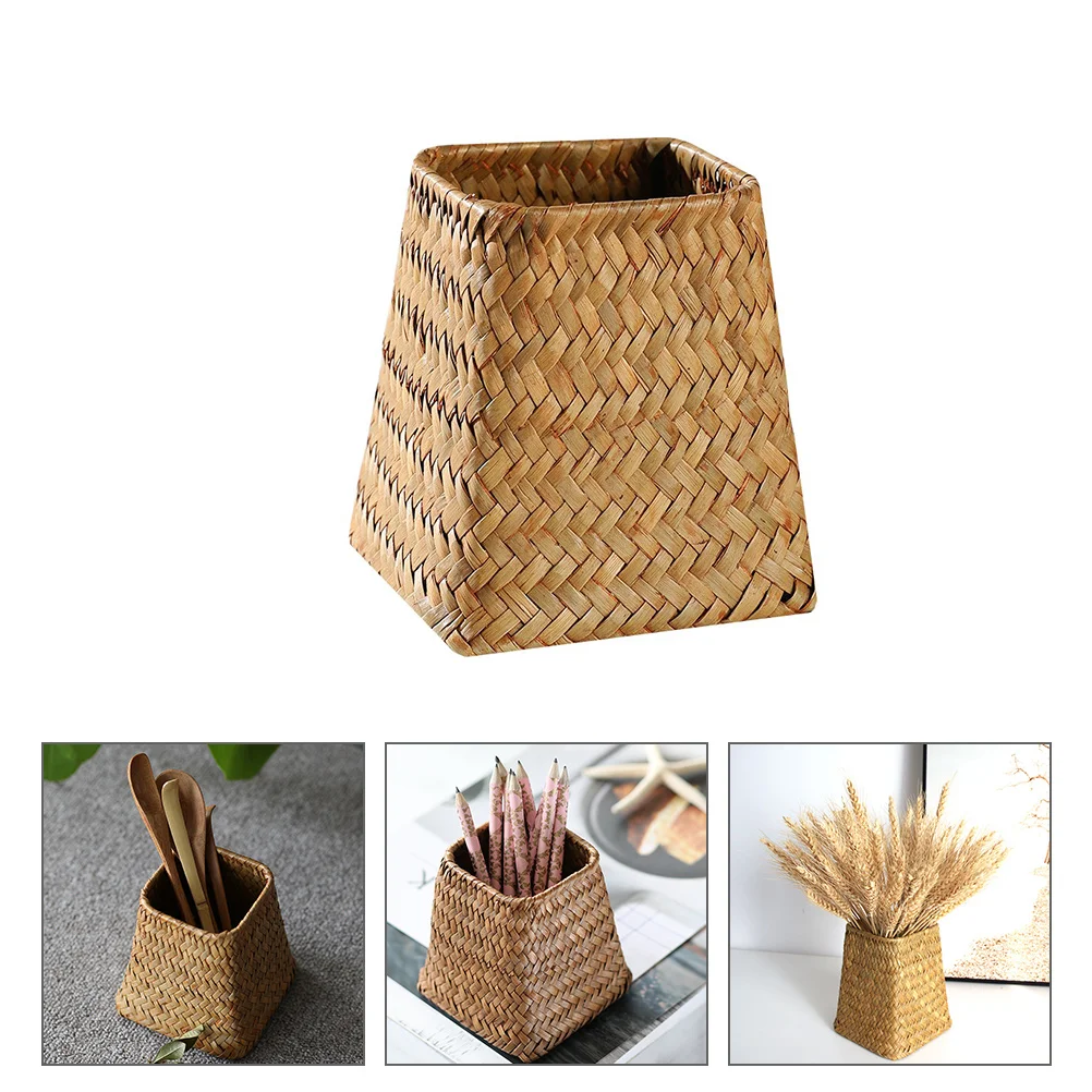 

1Pc Creative Pen Container Flower Arrangement Vase Woven Brush Holder Pen Container for Office