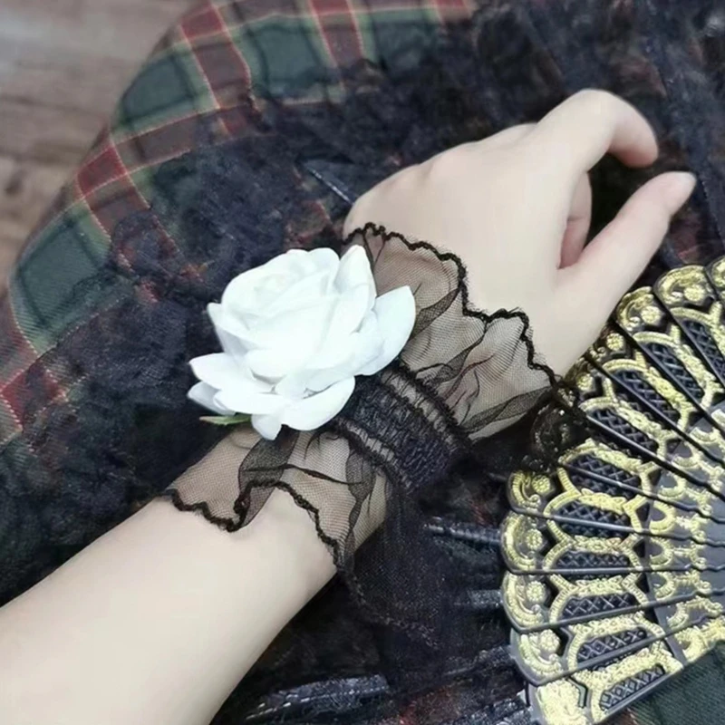 

Косплей Maid Rose декоративные наручные манжеты съемные эластичные манжеты для девочек Прямая поставка