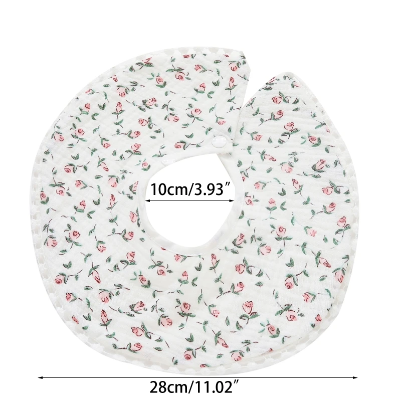 360°Rotation Saliva Towel Cotton 6 Layers Gauze Feeding Bib for Male Female Baby images - 6