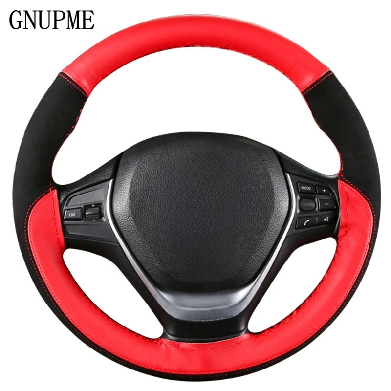 Анти-скольжения Замшевые Кожаные чехлы рулевого колеса автомобиля