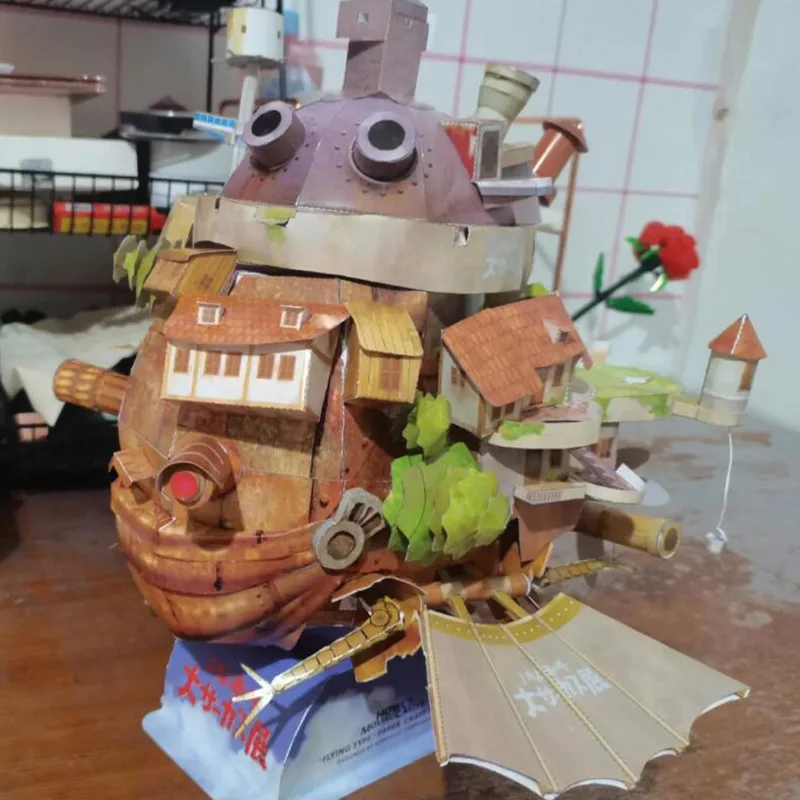 Бумажная модель украшения строительный движущийся замок Летающая версия 3D