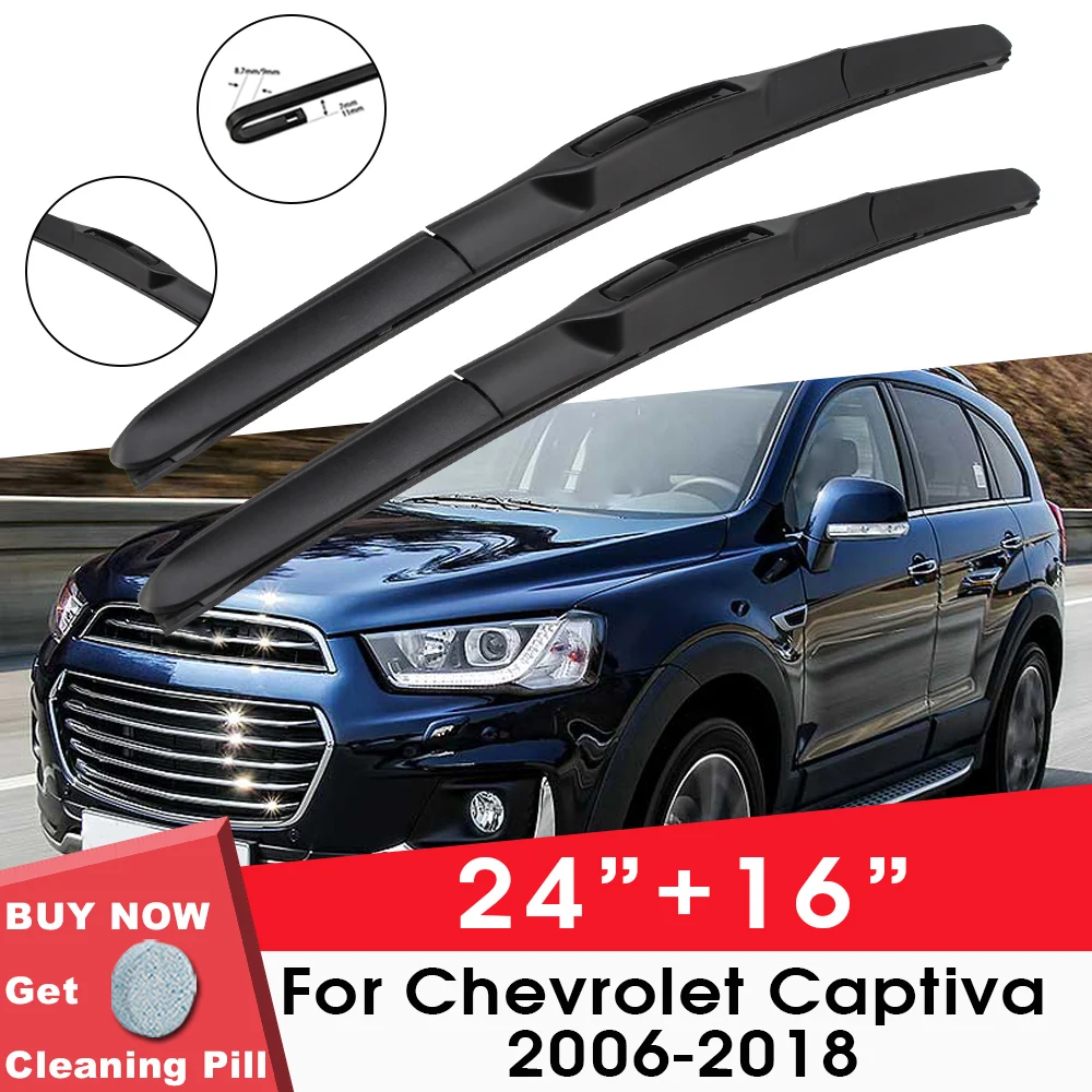 Автомобильные стеклоочистители лобовое стекло резиновые силиконовые сменные стеклоочистители для Chevrolet Captiva 2006-2018 LHD RHD 24 