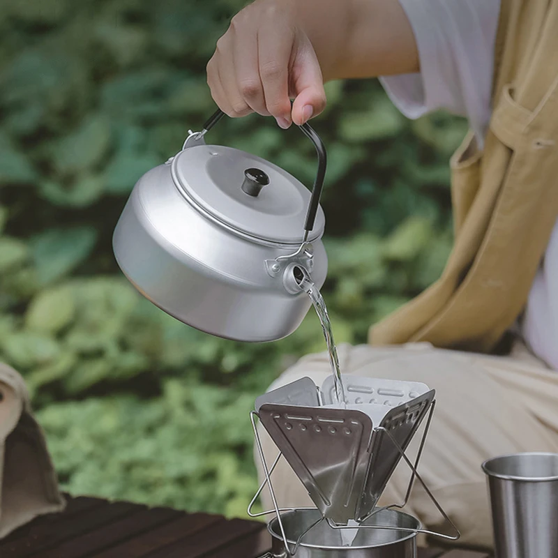 

Aluminium Alloy Portable Coffee Kettle Container Camping Water Jug Kitchen Supplies for Outdoor Picnic Hiking