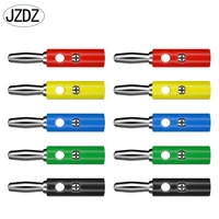 jzdz 10pcs 4mm banana plug pin audio speaker electrical screw connector 5 colors diy parts j 10016