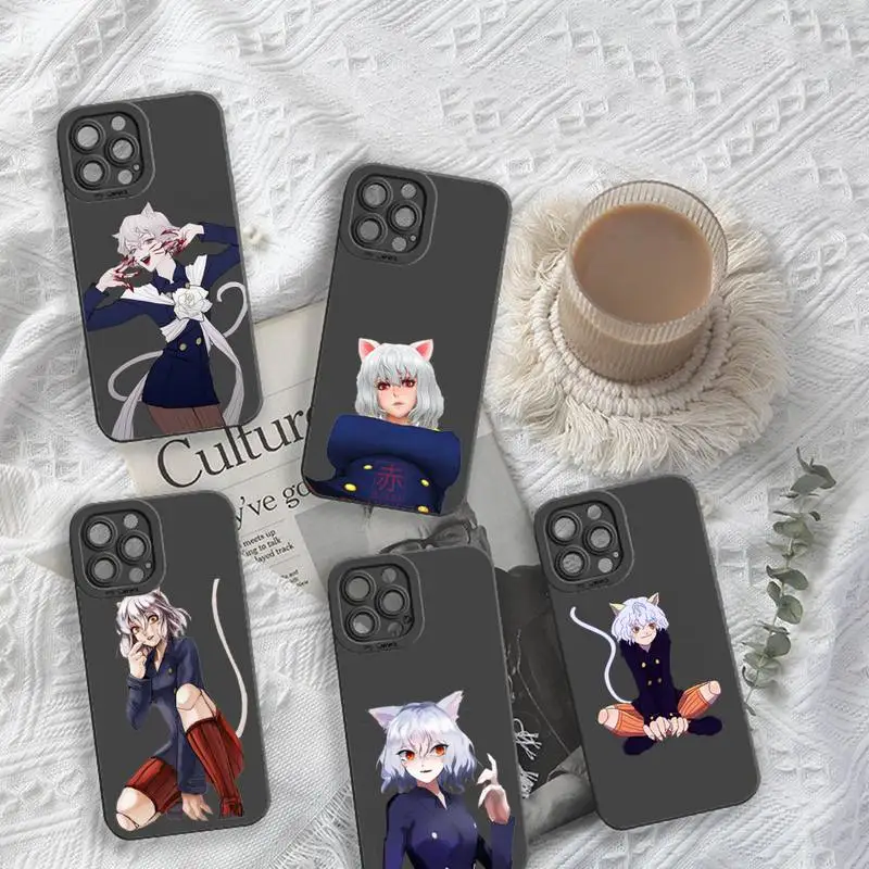 

Neferpitou Alluka hxh anime Phone Case For iPhone 13 12 11 Pro MAX Mini X XS XR 7 8 Plus Camera Lens Liquid Silicone