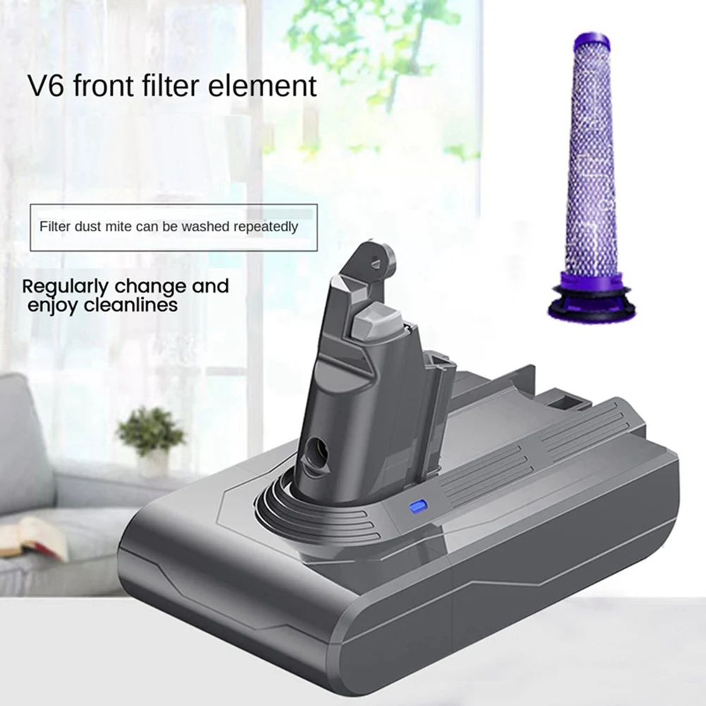 Адаптер аккумулятора 21 6 в V6 DC62 + сменные передние/задние фильтры для Dyson SV04 SV03 DC58