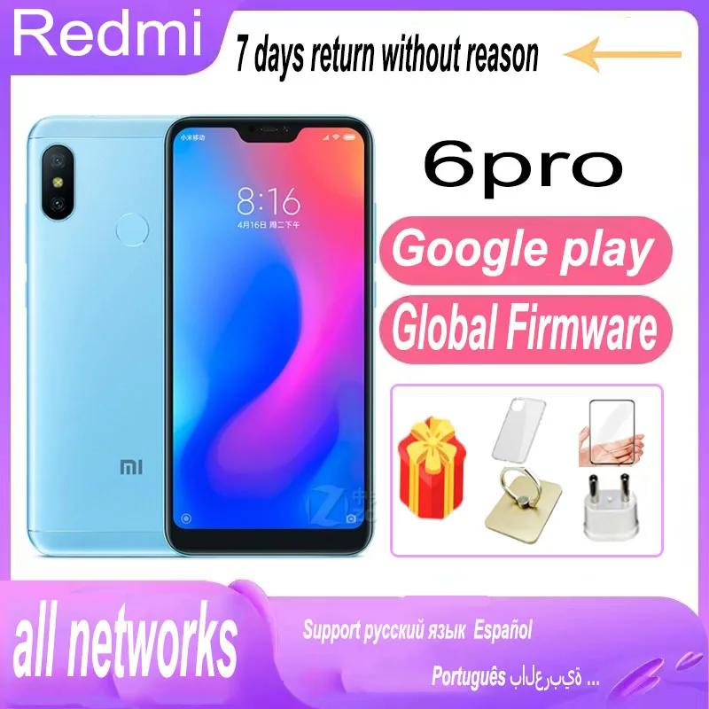 

Мобильный телефон Xiaomi Redmi 6 pro Googleplay Android