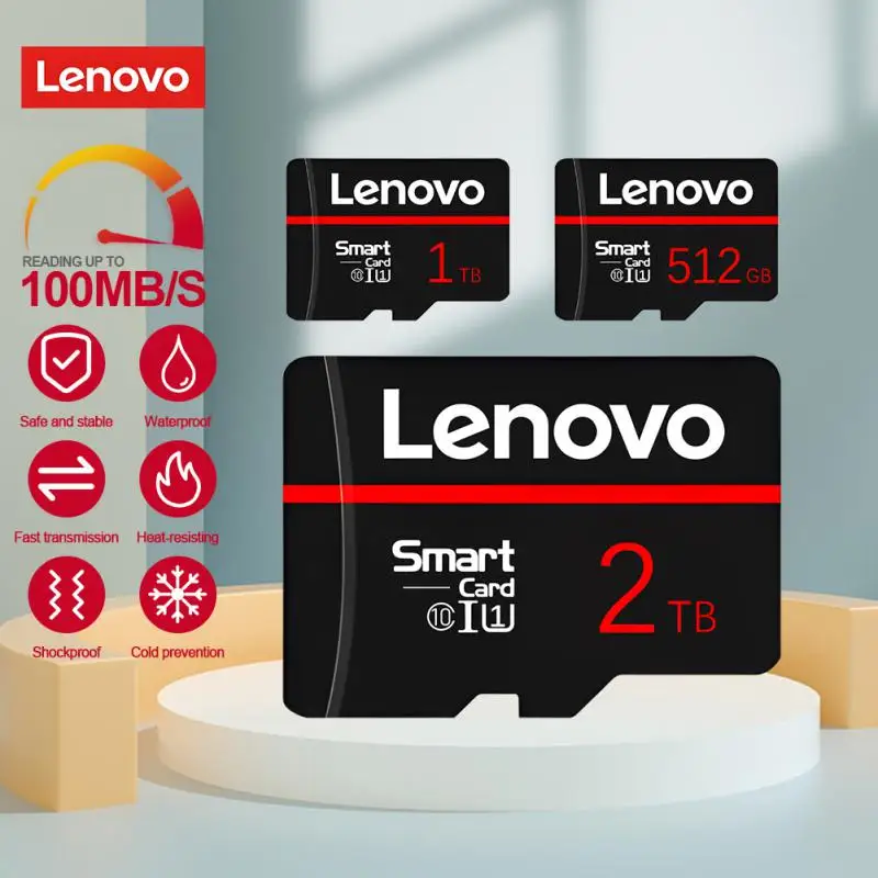 

Lenovo 2TB Class10 Smart Memory Card 128 512GB 1TB High Endurance SD Card Smart HC Real Capacity Small TF Card For Camera phone