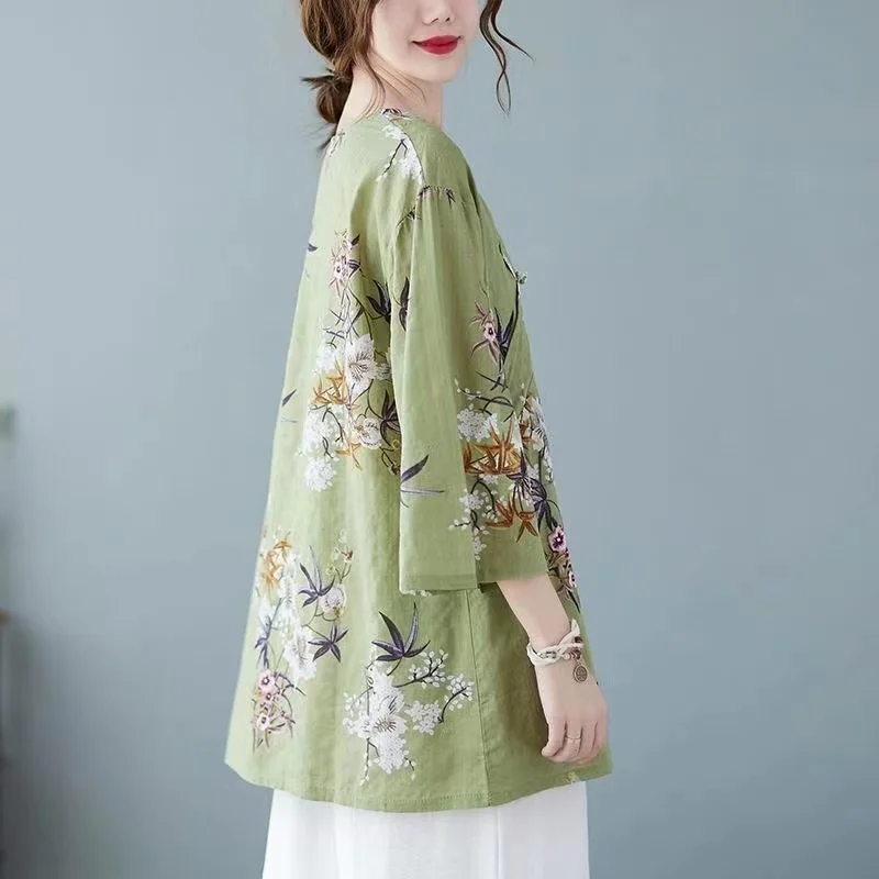 Китайский традиционный Женский Топ свитер на весну и осень женская одежда в