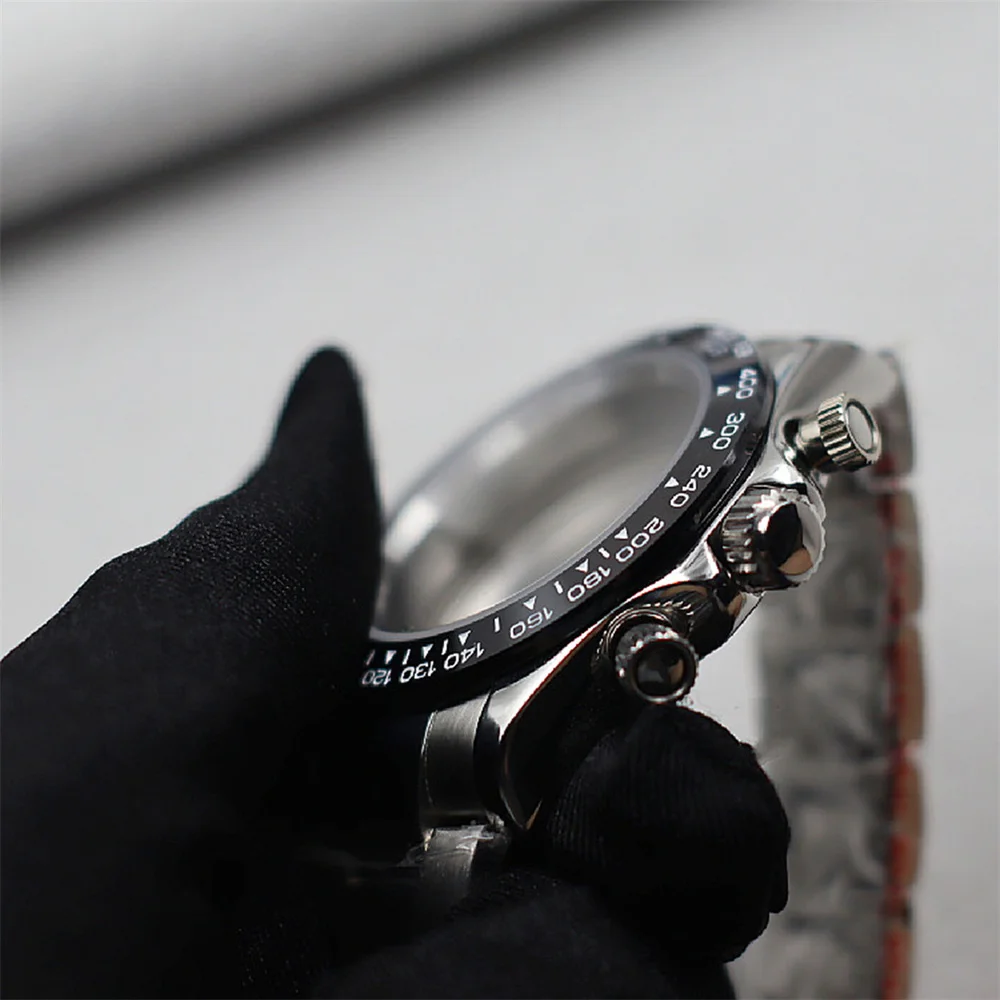 41mm Multi-functional Chronograph Case Diving Waterproof Watch Case 316L Steel Case Strap Accessories for VK63 Movement