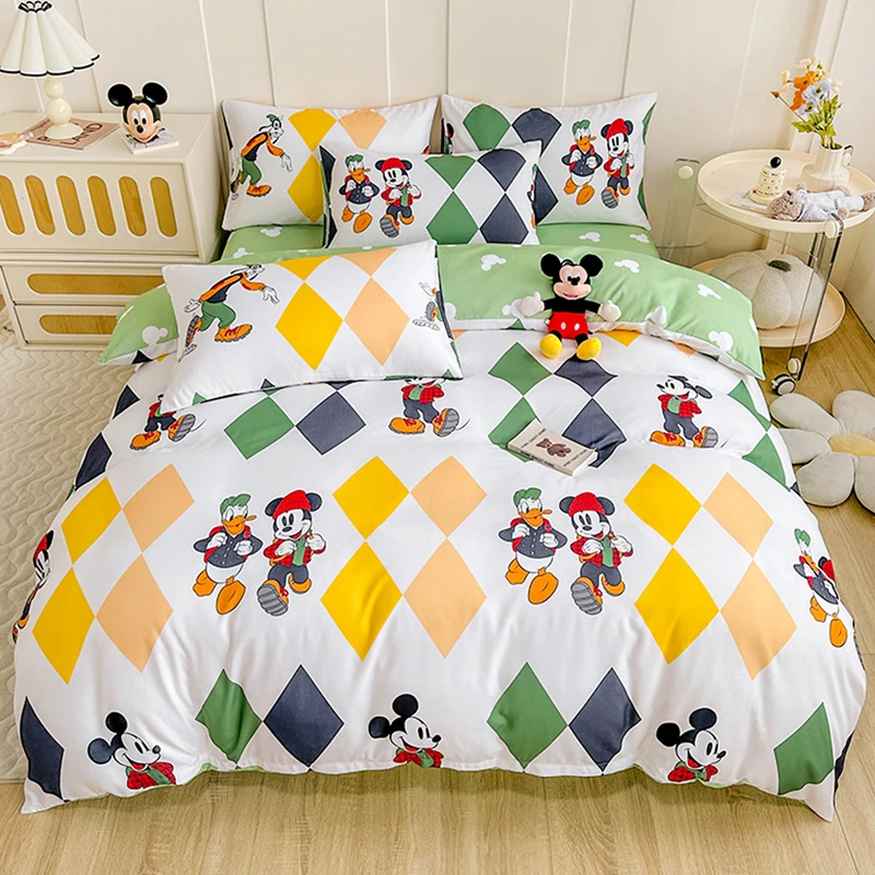 1 мультяшный милый матовый пододеяльник с диагональным рисунком для спальни