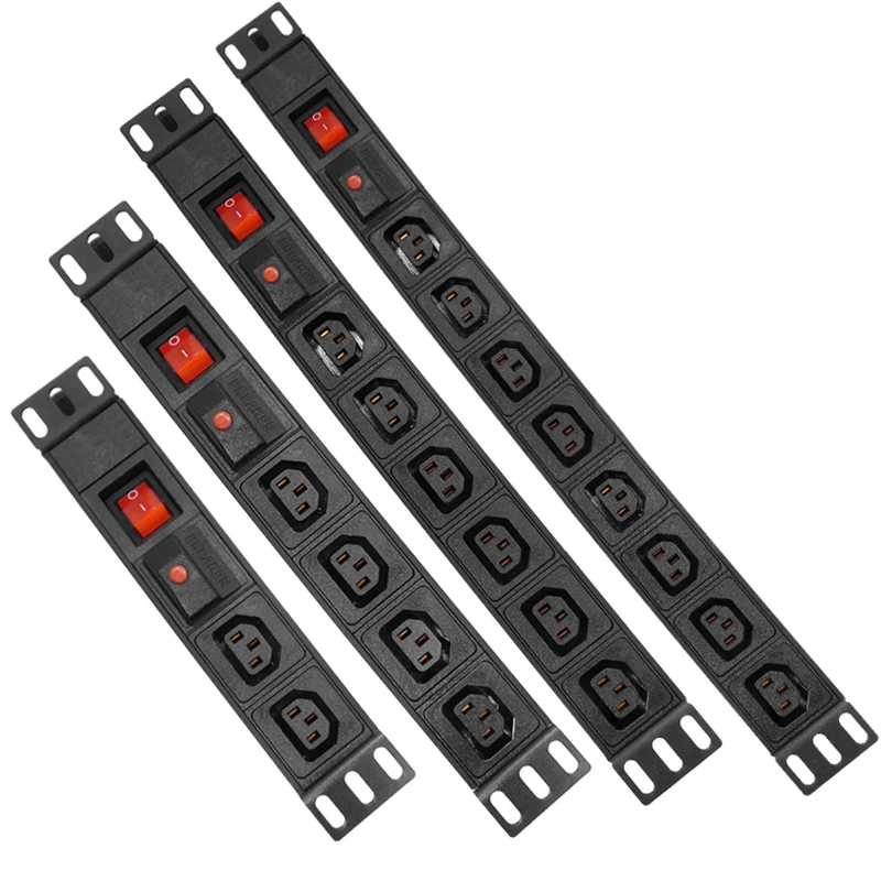 

PDU Power Distribution Unit iec C13 Outlet Power Strip 2-12 Ways Socket Overload Protection+Switch 2Meters Extension Cord