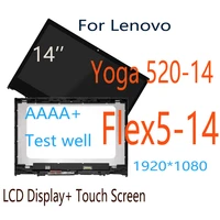 14 inch 1920x1080 lcd for lenovo yoga 520 14 520 14ikb flex5 14 flex 5 14 lcd display touch screen digitizer assembly with frame