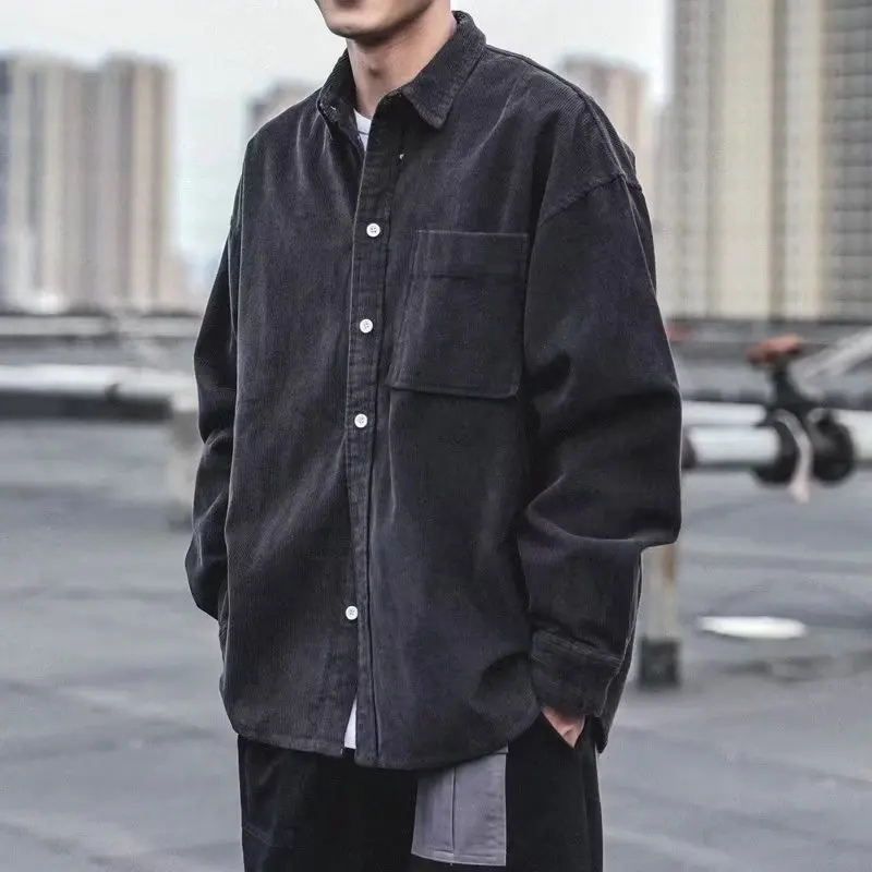 

Corduroy Shirt Men's Long Sleeve Spring Casual Loose Shirt Jacket