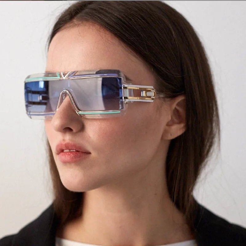 Ретро прямоугольные солнцезащитные очки в большой оправе с плоским верхом