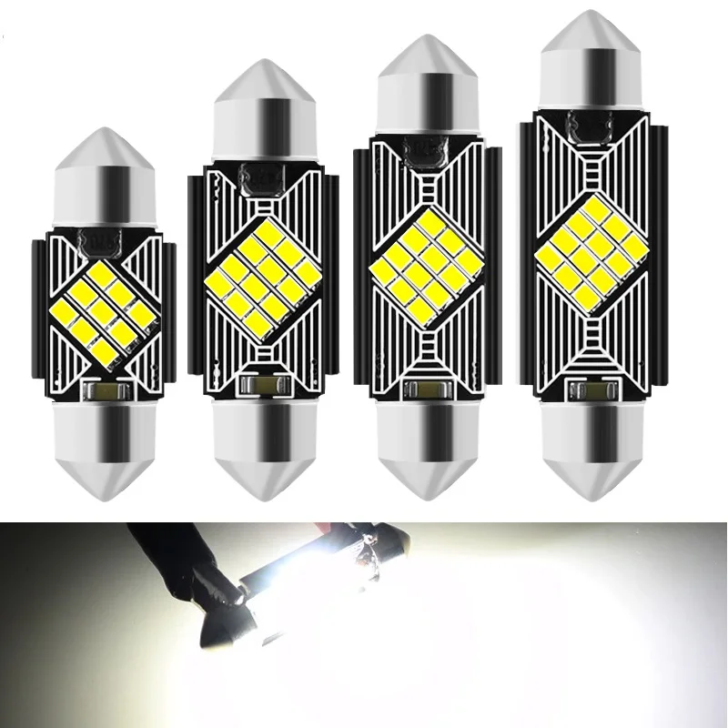 

EURS 2pcs Festoon C5W LED CANBUS 31mm 36mm 39mm 41mm C10W LED Bulb Reading Lamp Dome Bulbs Car Interior Light White 6000k 12V