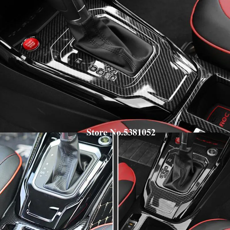 

Car Sticker For Volkswagen VW T ROC T-ROC 2018 2019 Carbon Fiber Gear Shift Control Panel Cover Trim Interior Moldings