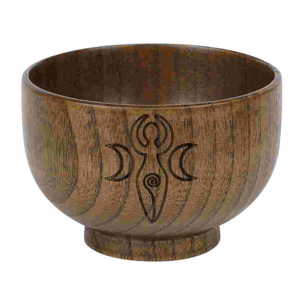 

1pc Offering Bowl Wooden Worship God Sacrificial Rice Bowl for Altar Use