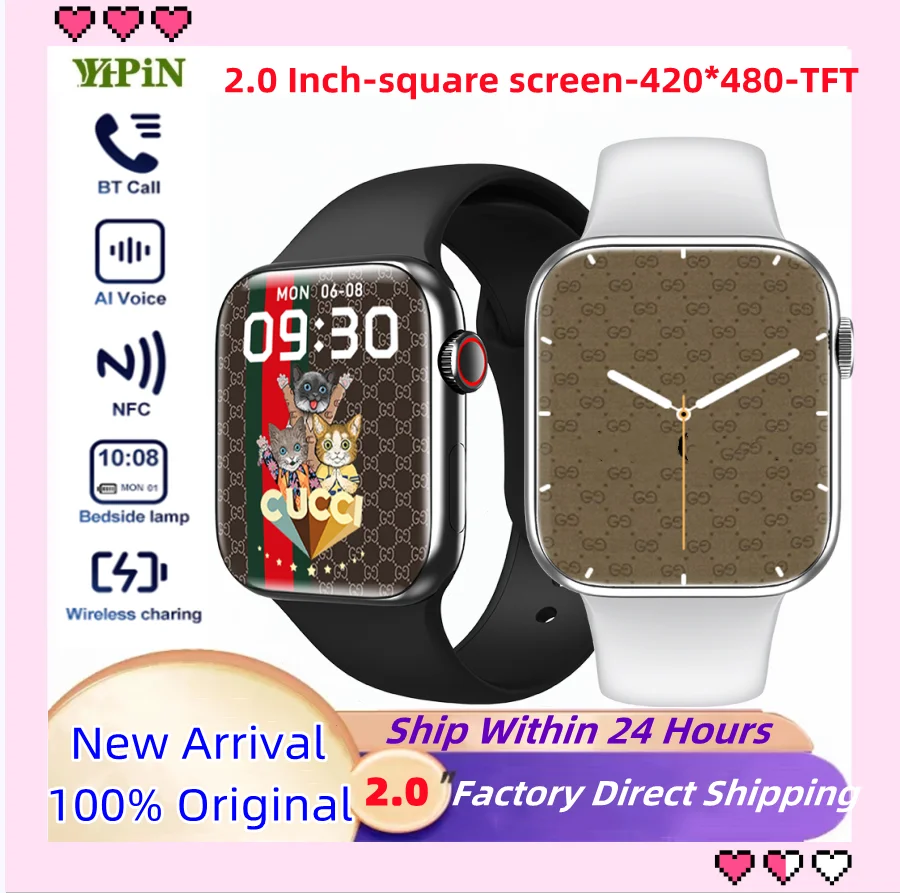 

VIP LINK 5PCS New Smart Watch Wireless Charging Smartwatch Bluetooth Calls Watches Men Women Fitness Bracelet Custom Watch Face