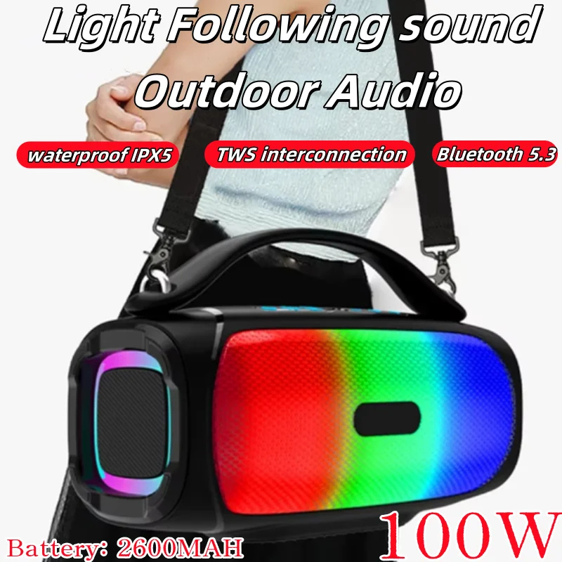 Портативная Водонепроницаемая Bluetooth-колонка 100 Вт