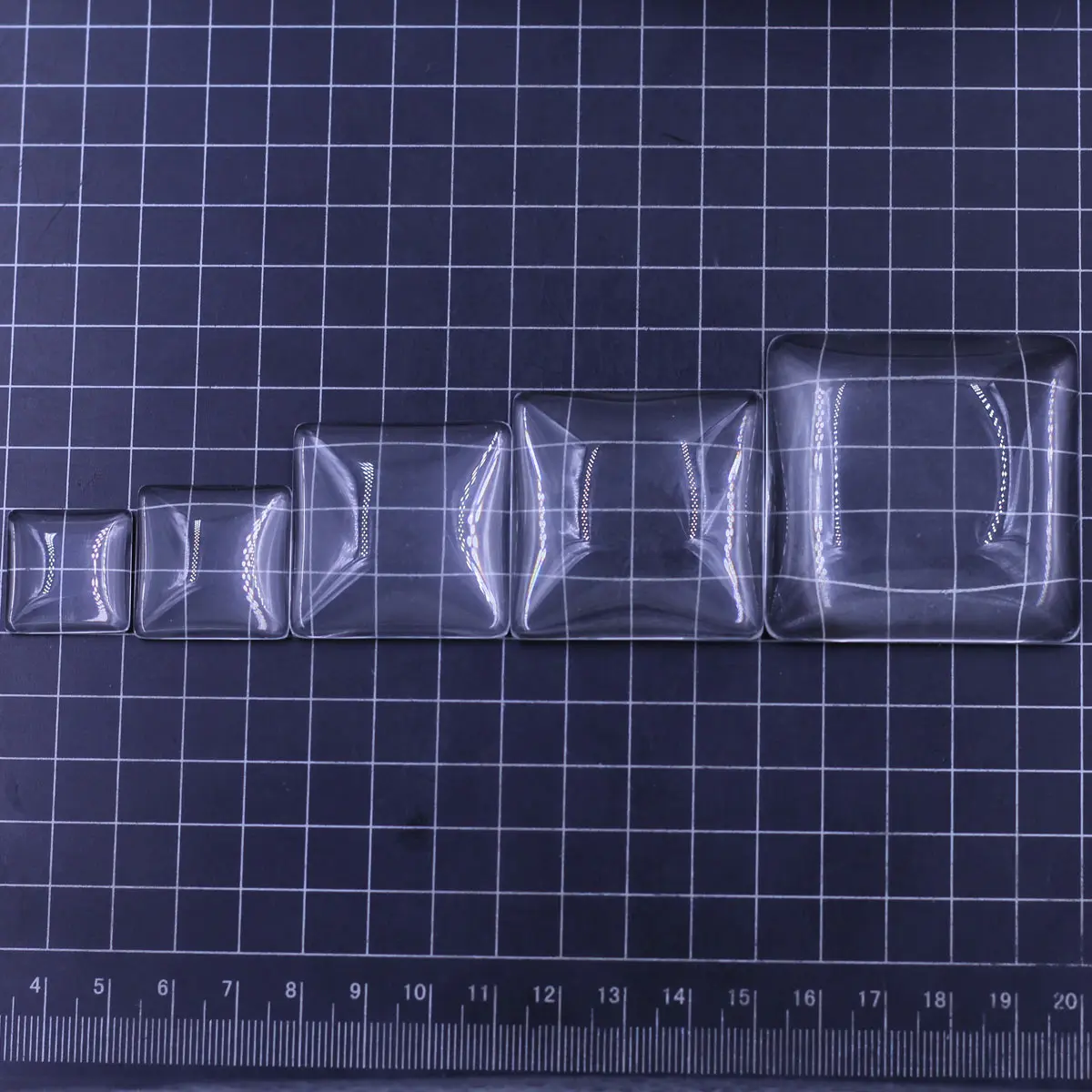 50Pcs Square Glass Dome Seals Cabochons Flat Back Clear High Quality For Fashion Jewelry Crafts DIY Accessories 20mm-40mm