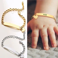 gold custom baby bracelet name stainless steel adjustable baby toddler child id bracelet personalized girl boy birthday gift kid
