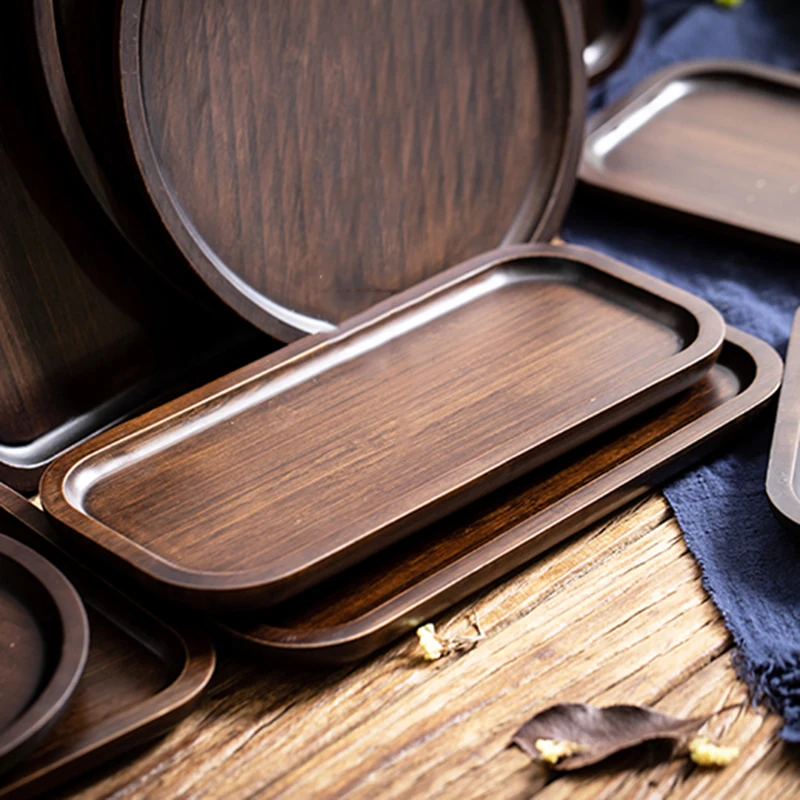 

Cup Kung Fu Tea Tray Japanese Serving Bamboo Afternoon Food Tea Tray Rectangular Kitchen Bandeja Bambu Coffee Table Decor HX50NU