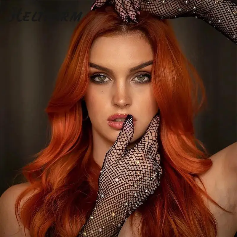 

Rhinestones Mesh Gloves Flash Diamond Fishing Net Stage Performance Long Glove Sexy Elastic Rhinestones Mesh Full Finger Gloves
