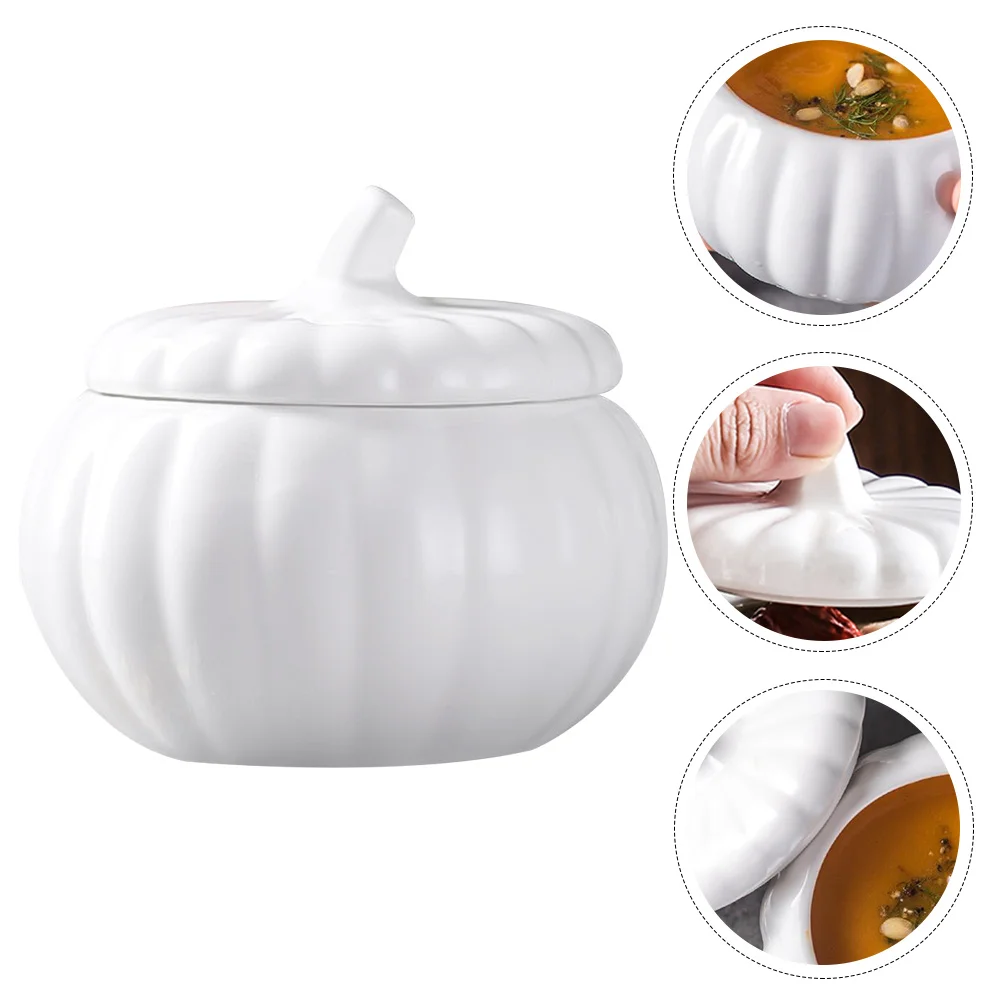 

Bowl Ceramic Bowls Pumpkin Soup Cereal Noodle Porcelain Salad Ramen Pot Box Dessert Condiment Servingramekins Kitchen