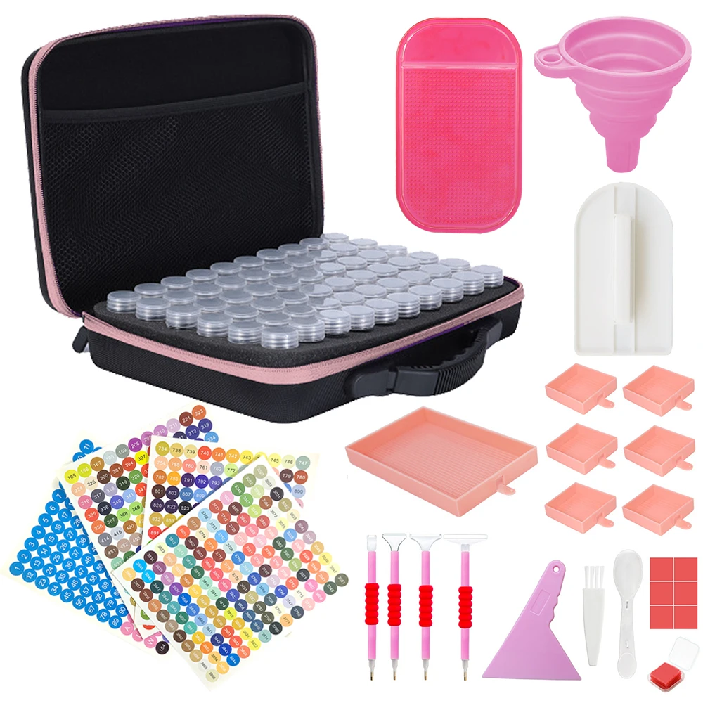 

Diamond Painting Wax 5d Storage Bottles Handbag Art Tool Set Trays Brushes Containers Bead Box Diamonds Accessories Boxes Crafts