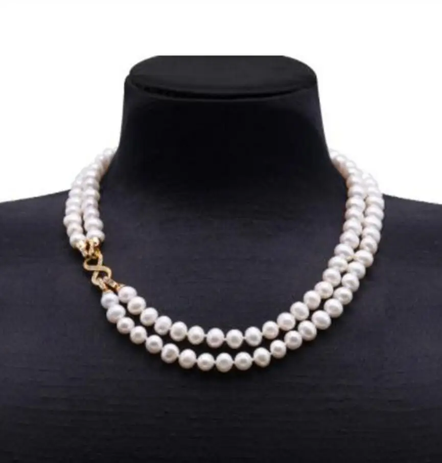 

Fashion jewelry 9.5-10mm White Freshwater Pearl Necklace Strand with Multiple-use